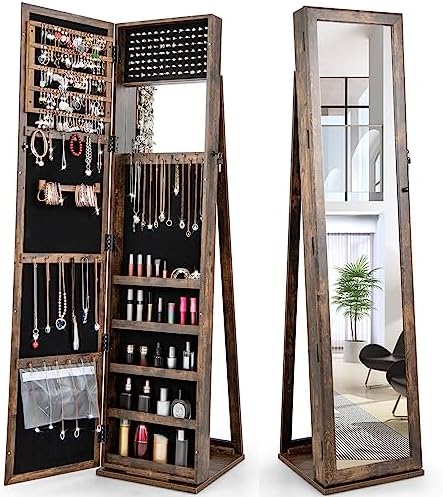 Lemari Perhiasan dengan Cermin - Full Length Mirror Jewelry Armoire ulasan dan harga