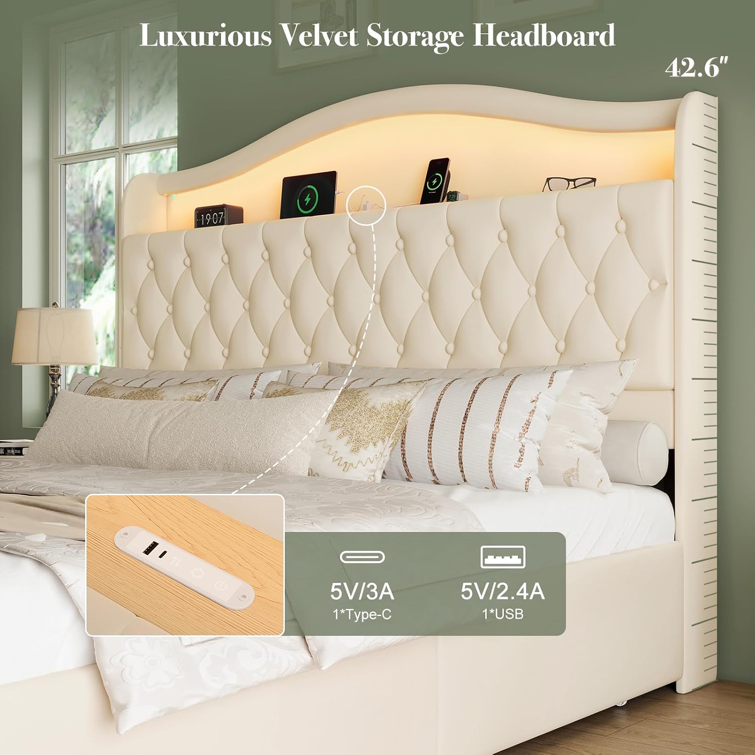Rangka Tempat Tidur Platform U - King Size Bed Frame With Storage Drawers ulasan dan harga