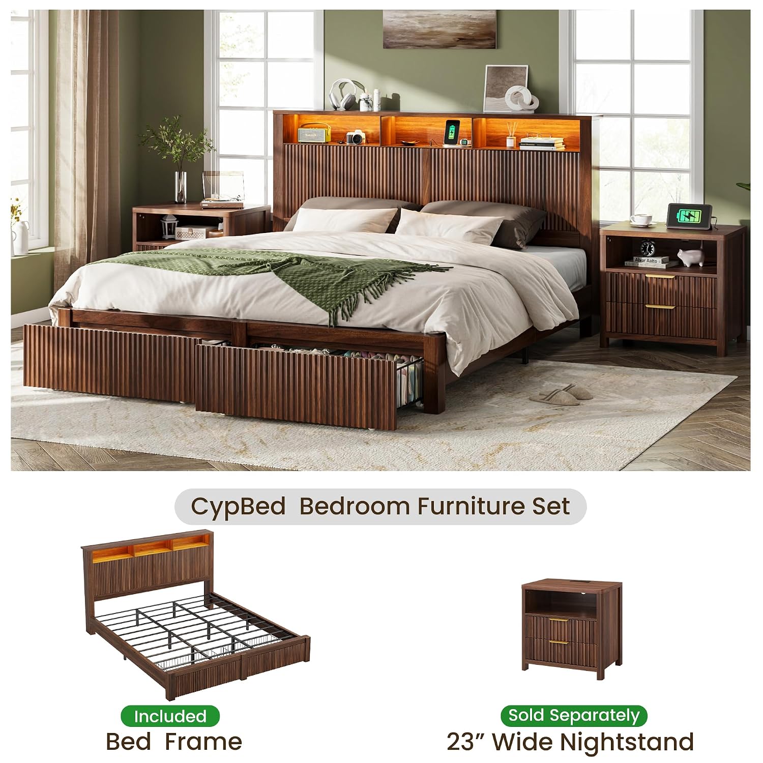 Rangka Tempat Tidur Ukuran Kin - King Size Bed Frame With Storage Drawers ulasan dan harga