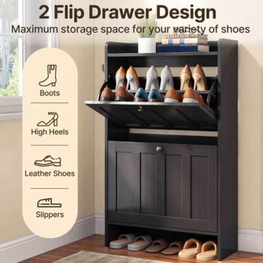 Lemari Sepatu Sempit Berdiri B - Shoe Rack Cabinet Narrow Entryway ulasan dan harga