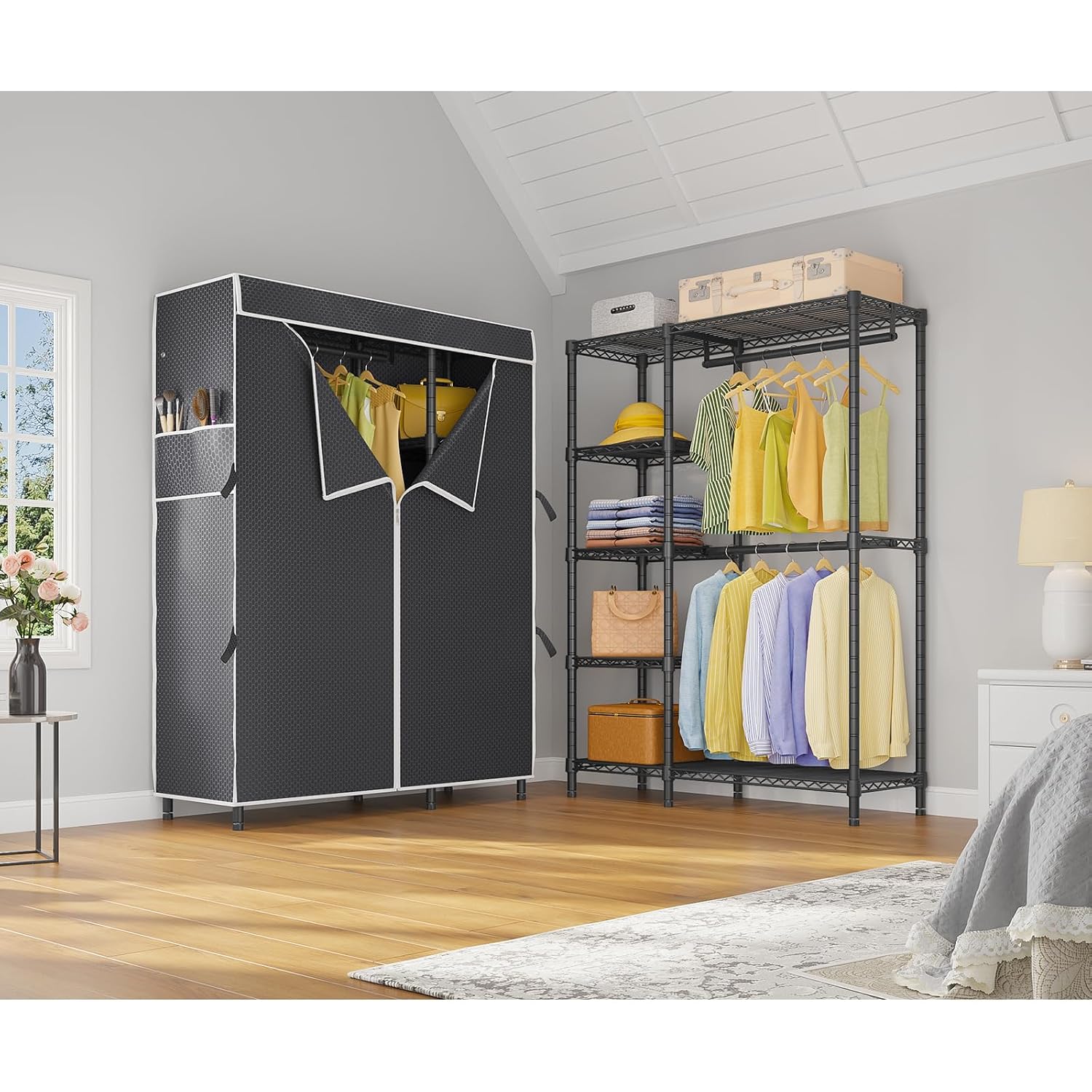 Lemari Pakaian Portabel, Rak G - Wardrobe Closet Portable Fabric Cover ulasan dan harga