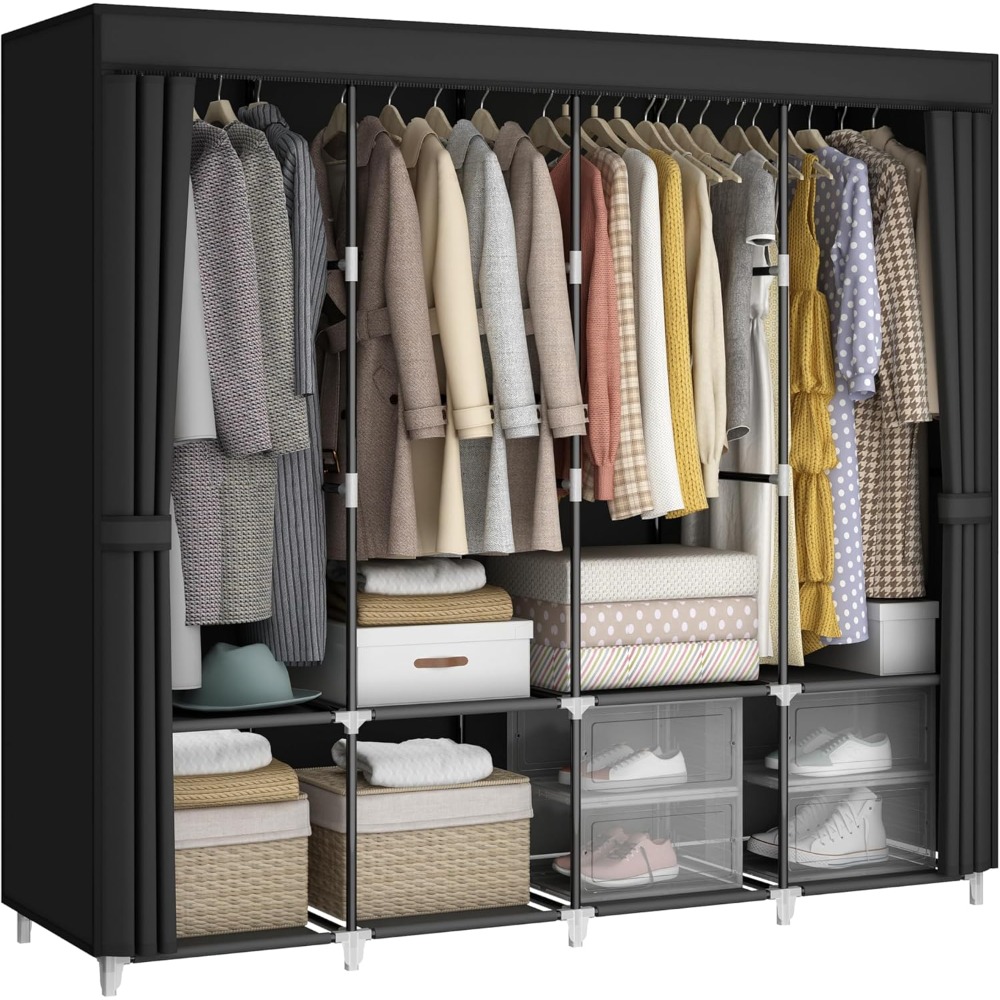 Lemari Pakaian Portabel Pengir - Wardrobe Closet Portable Fabric Cover ulasan dan harga