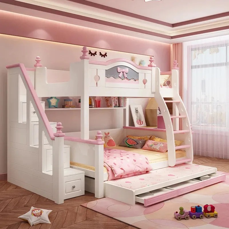 Perabot Kamar Tidur Anak Tempa - Bunk Bed With Stairs And Slide ulasan dan harga