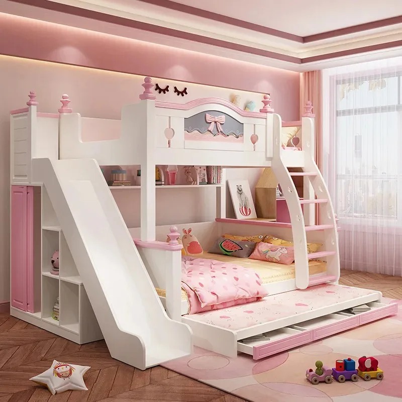 Perabot Kamar Tidur Anak Tempa - Bunk Bed With Stairs And Slide ulasan dan harga