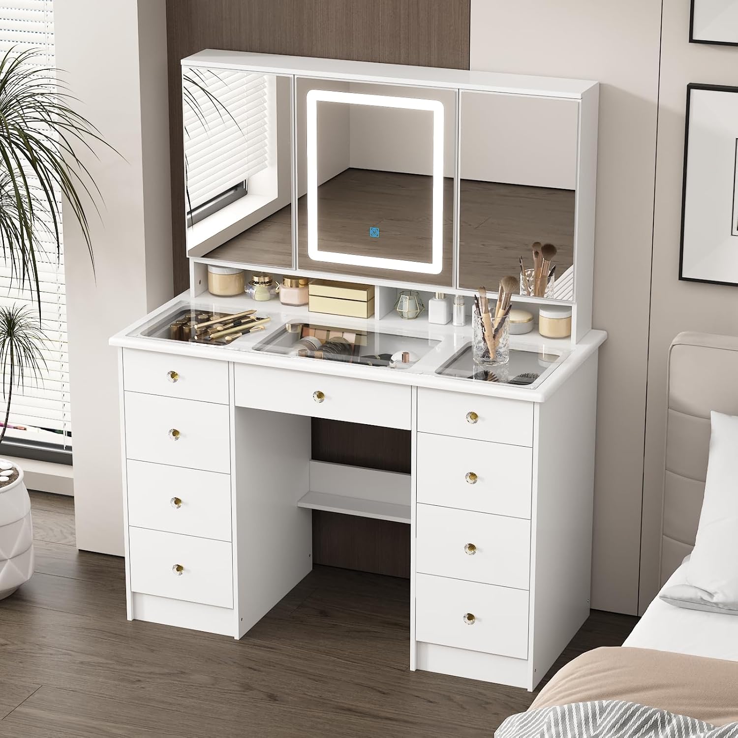 Meja Rias dengan Cermin dan La - Dressing Table Vanity With Lighted Mirror ulasan dan harga