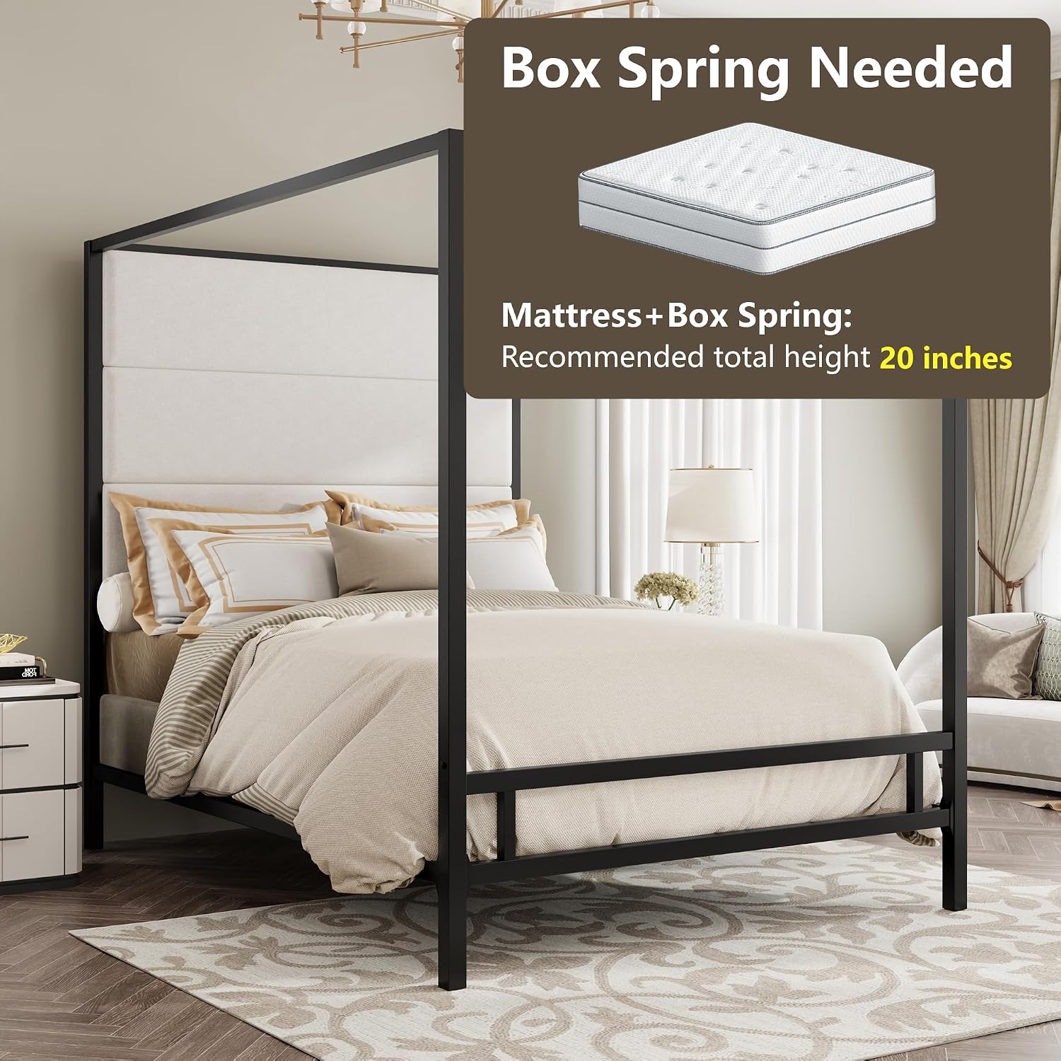 Rangka Tempat Tidur Queen Cano - Canopy Bed Frame Metal Queen ulasan dan harga