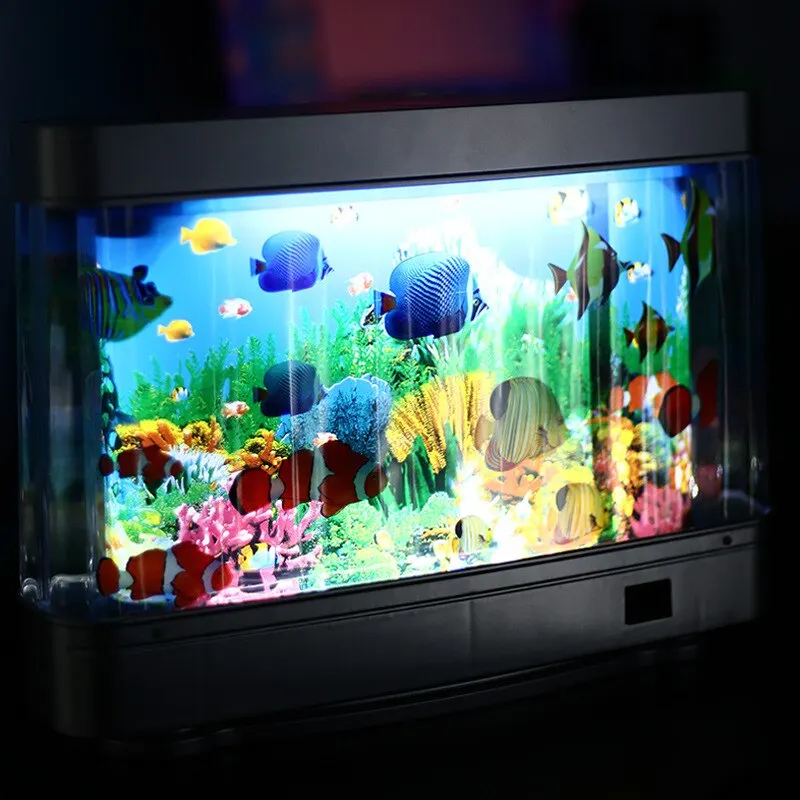 Lampu tangki ikan tropis dekor - Floating Nightstand With Led Light ulasan dan harga