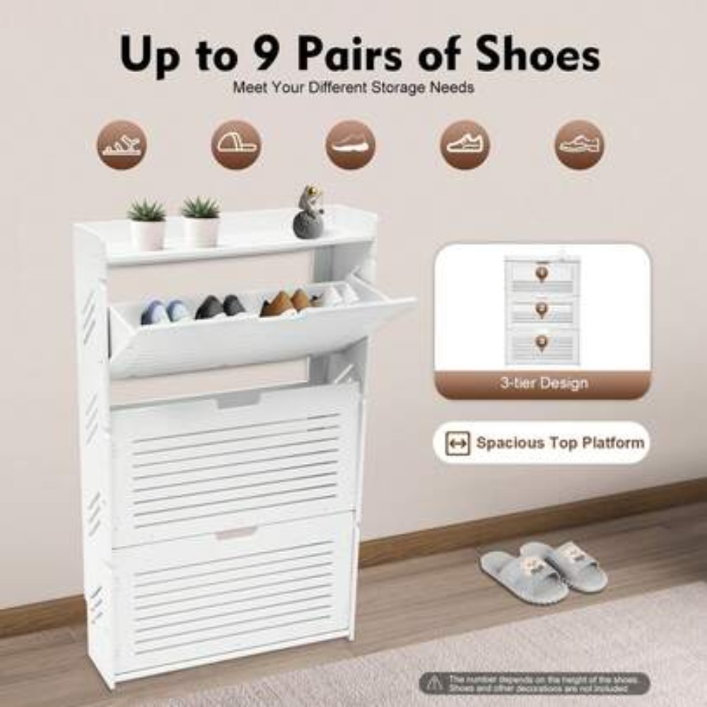 Lemari Penyimpanan Sepatu Mode - Shoe Rack Cabinet Narrow Entryway ulasan dan harga
