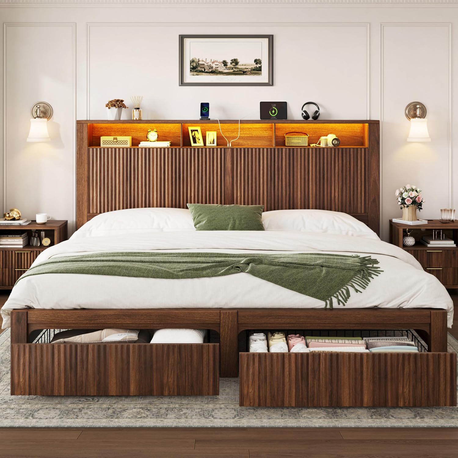 Rangka Tempat Tidur Ukuran Kin - King Size Bed Frame With Storage Drawers ulasan dan harga