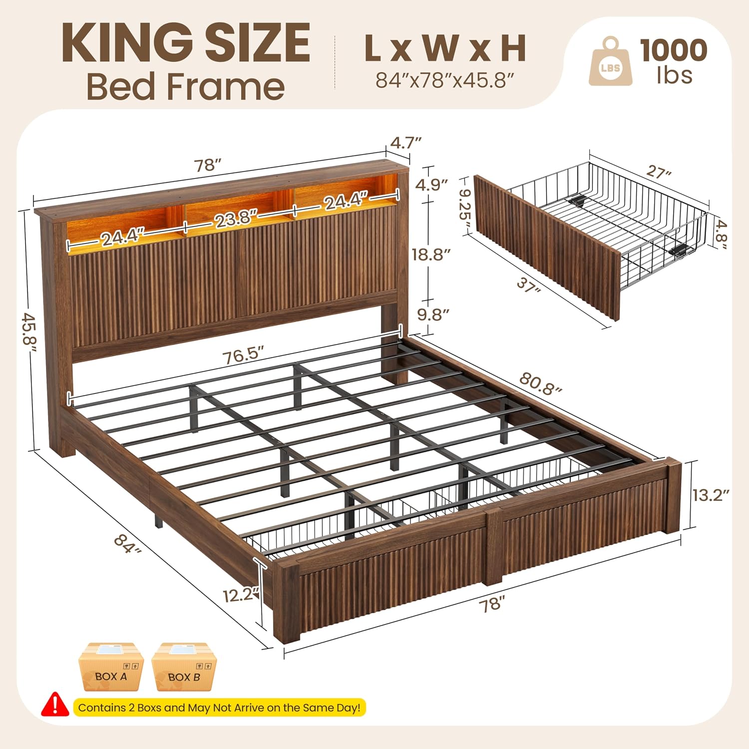 Rangka Tempat Tidur Ukuran Kin - King Size Bed Frame With Storage Drawers ulasan dan harga