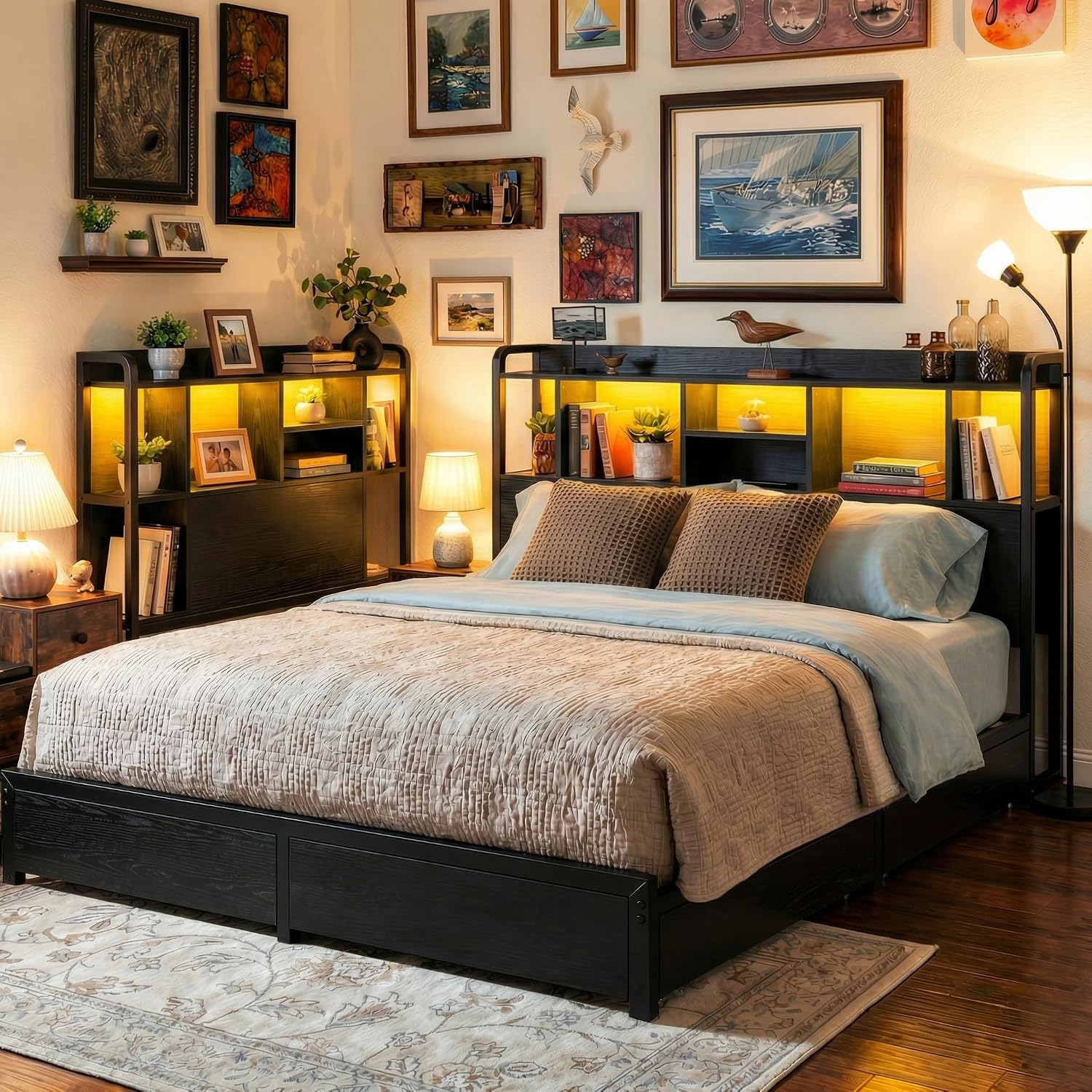 Rangka Tempat Tidur King Size  - King Size Bed Frame With Storage Drawers ulasan dan harga