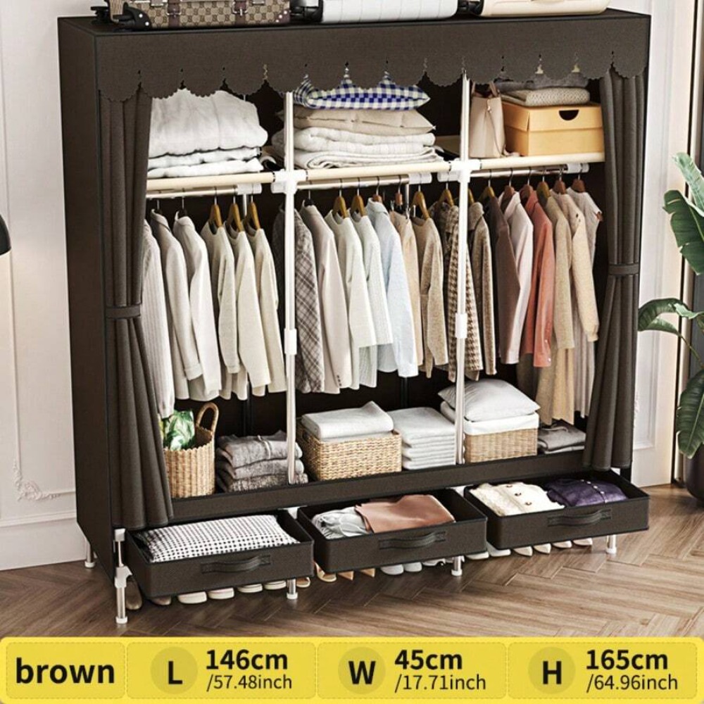 Lemari Pakaian Portabel 57,48  - Wardrobe Closet Portable Fabric Cover ulasan dan harga