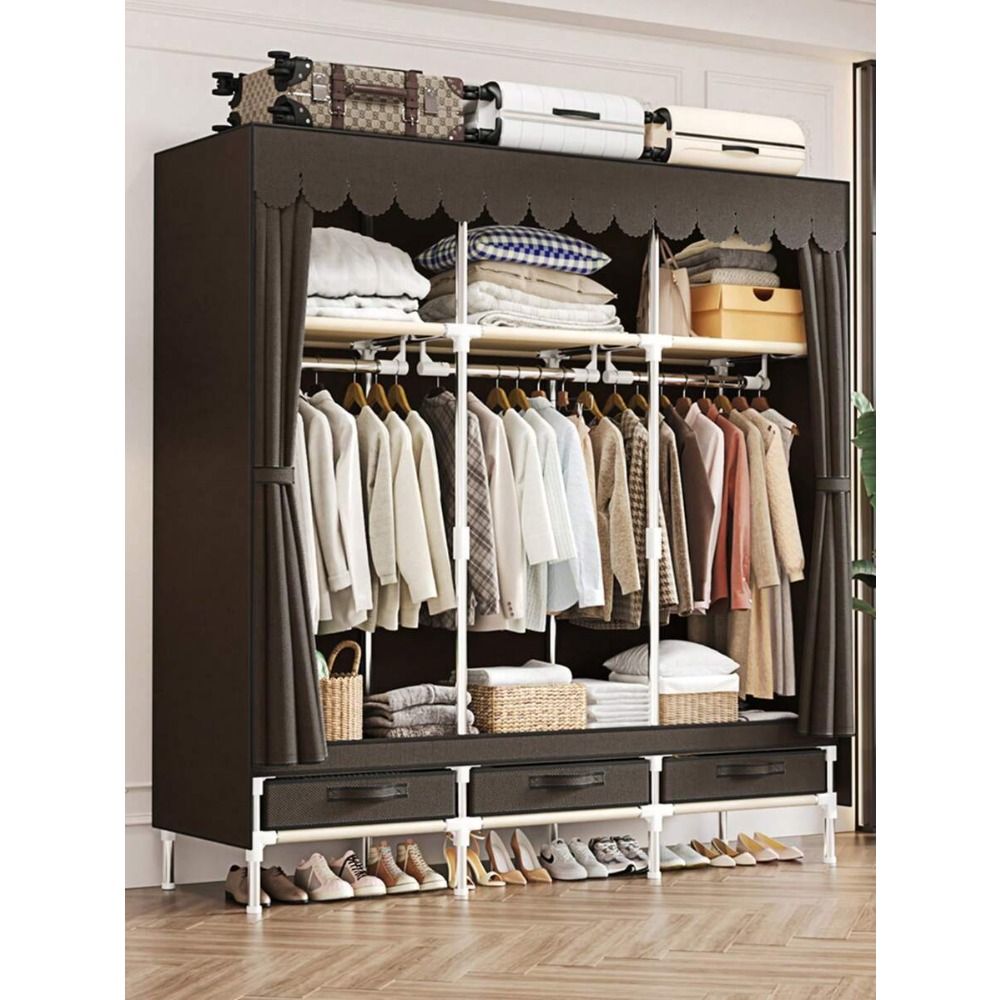 Lemari Pakaian Portabel 57,48  - Wardrobe Closet Portable Fabric Cover ulasan dan harga