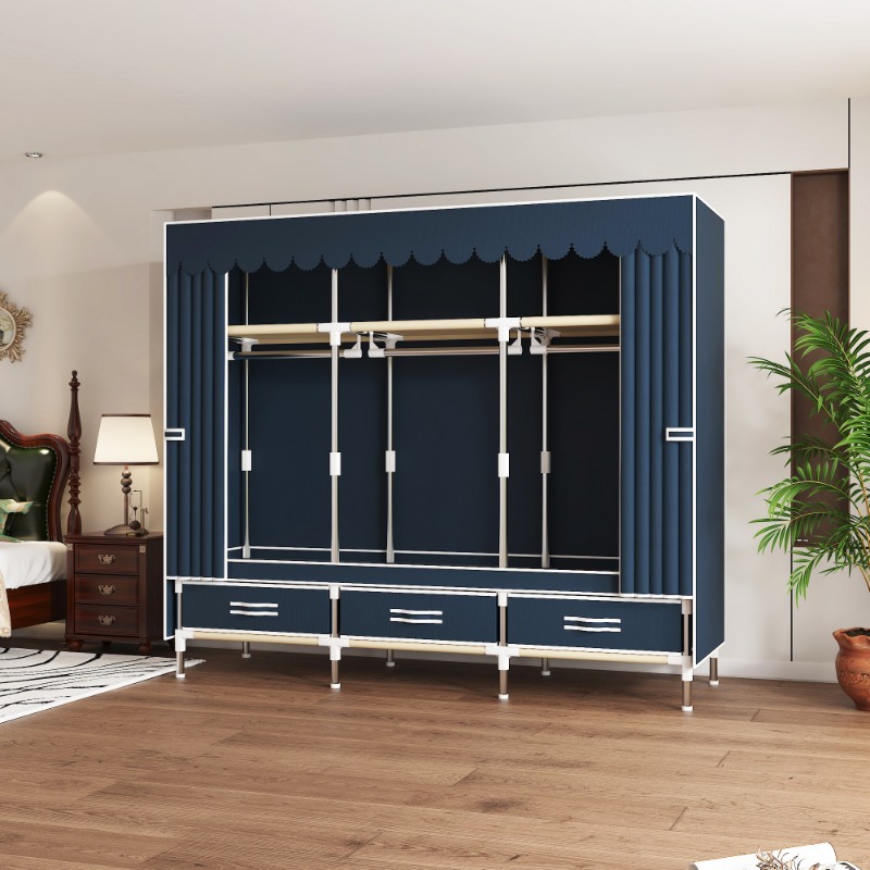 Lemari Pakaian Kain 65 Inci de - Wardrobe Closet Portable Fabric Cover ulasan dan harga