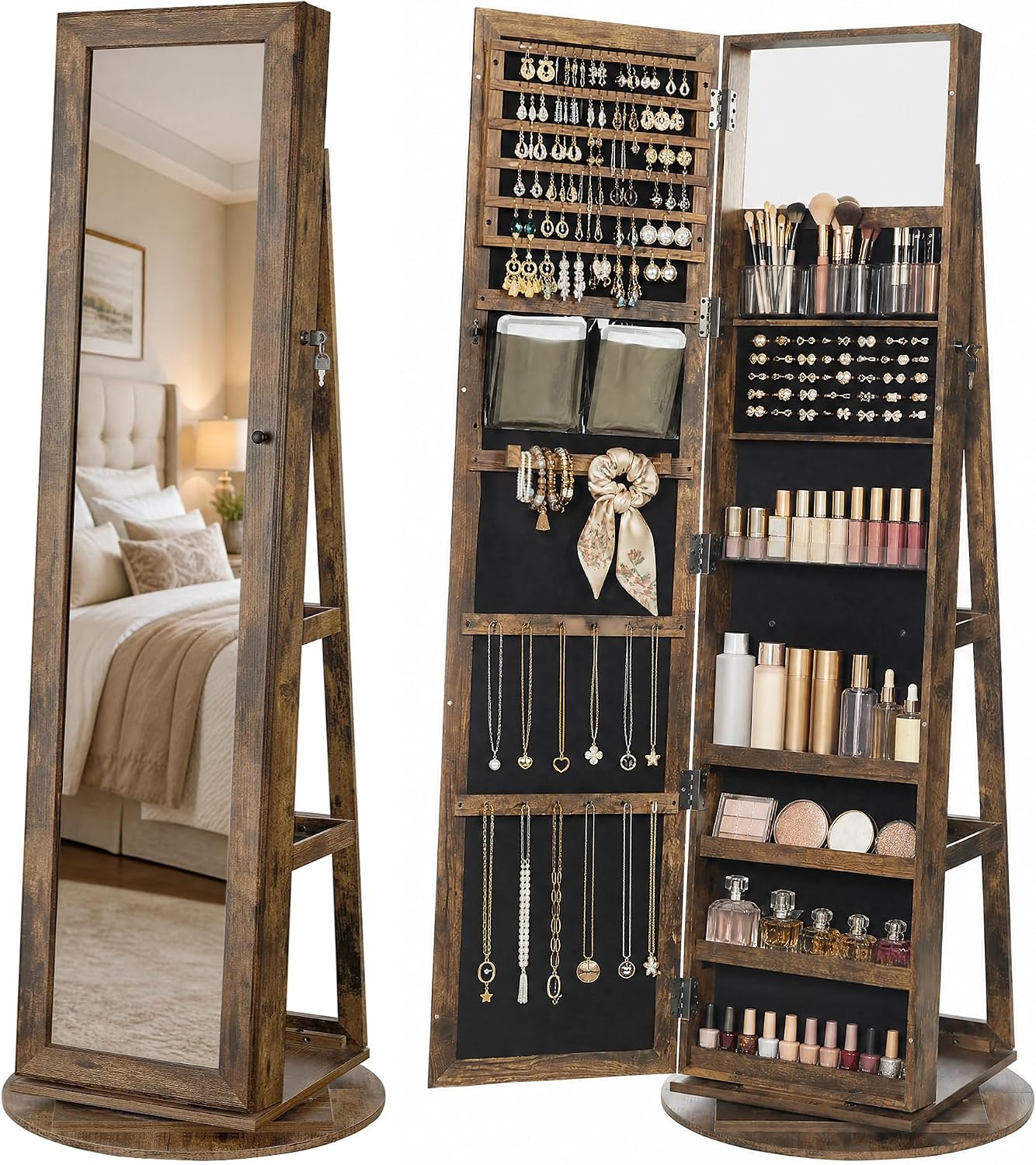 Lemari Perhiasan Berdiri, Cerm - Full Length Mirror Jewelry Armoire ulasan dan harga