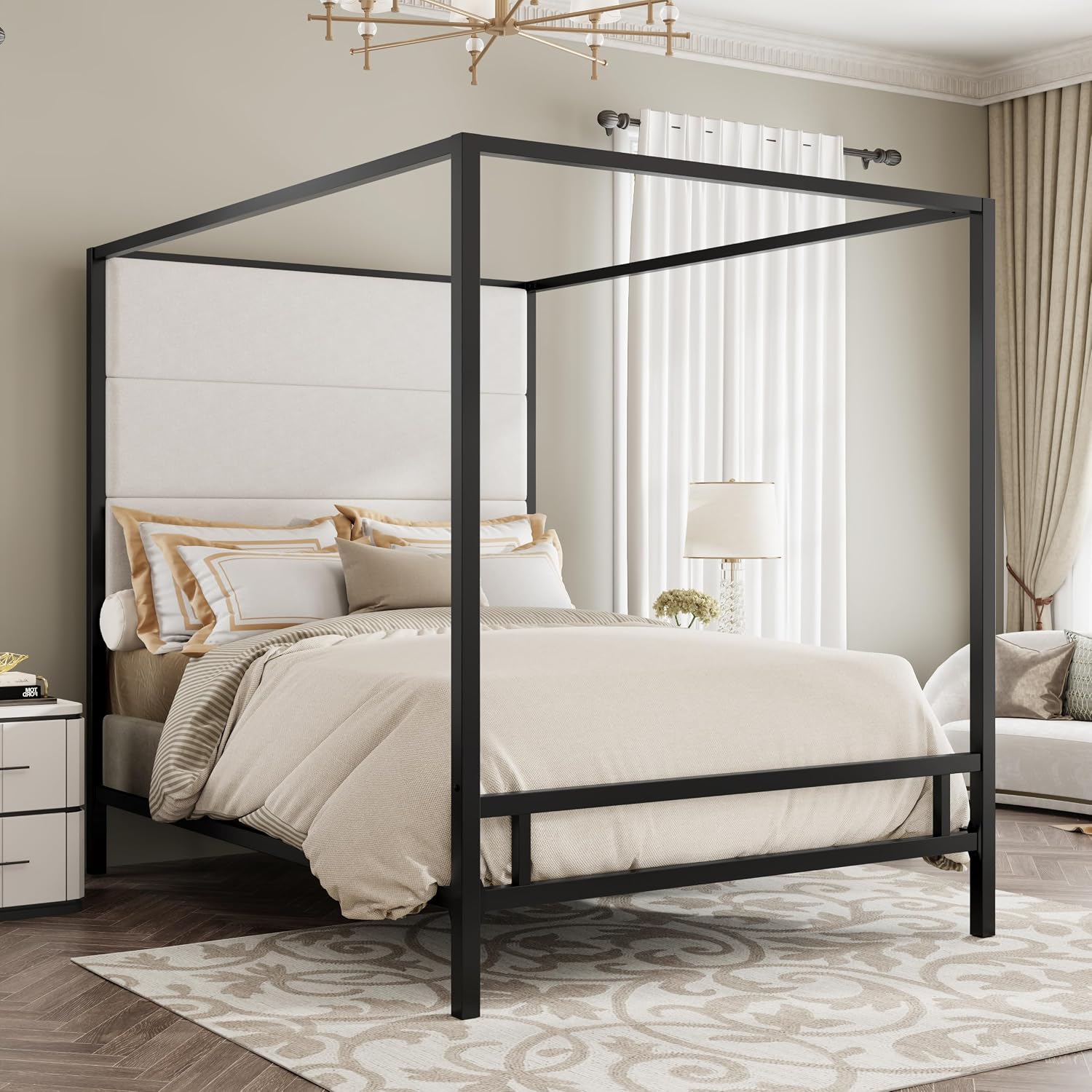 Tempat Tidur Kanopi Queen Berl - Canopy Bed Frame Metal Queen ulasan dan harga