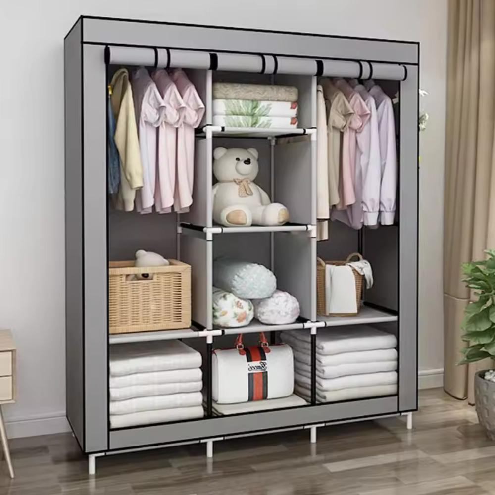 Lemari Pakaian Portabel 64 Inc - Wardrobe Closet Portable Fabric Cover ulasan dan harga