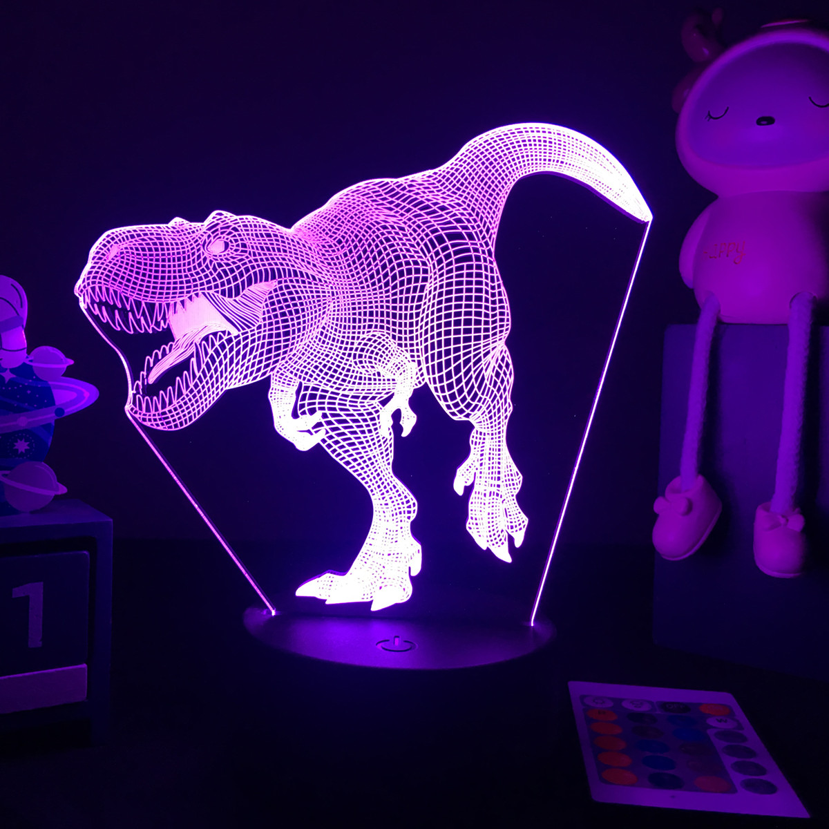 Lampu malam dinosaurus LED 3D  - Floating Nightstand With Led Light ulasan dan harga