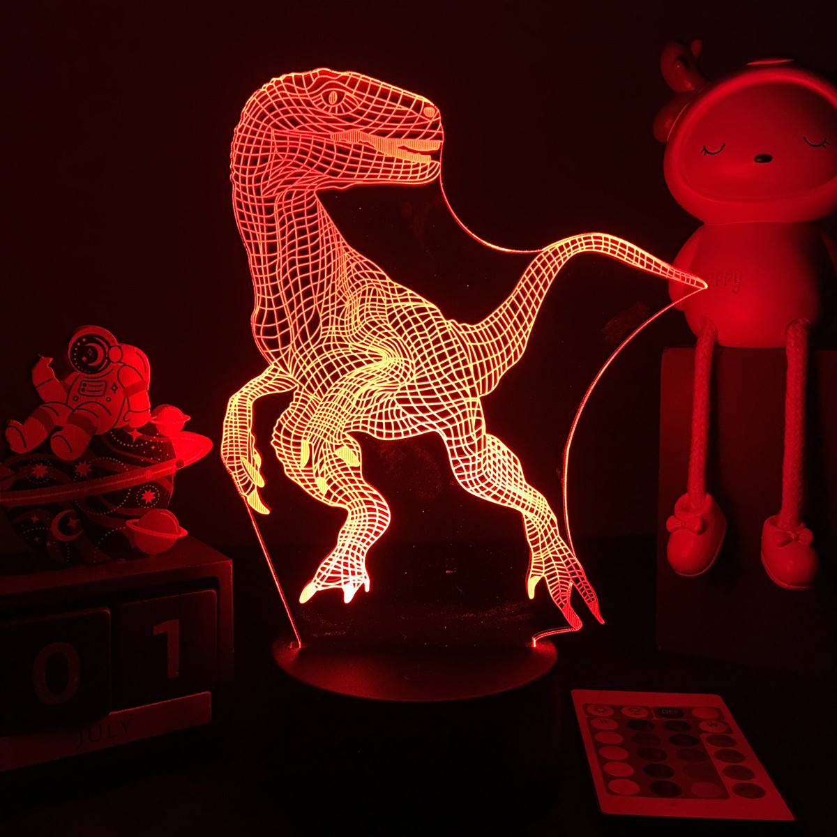 Lampu malam dinosaurus LED 3D  - Floating Nightstand With Led Light ulasan dan harga