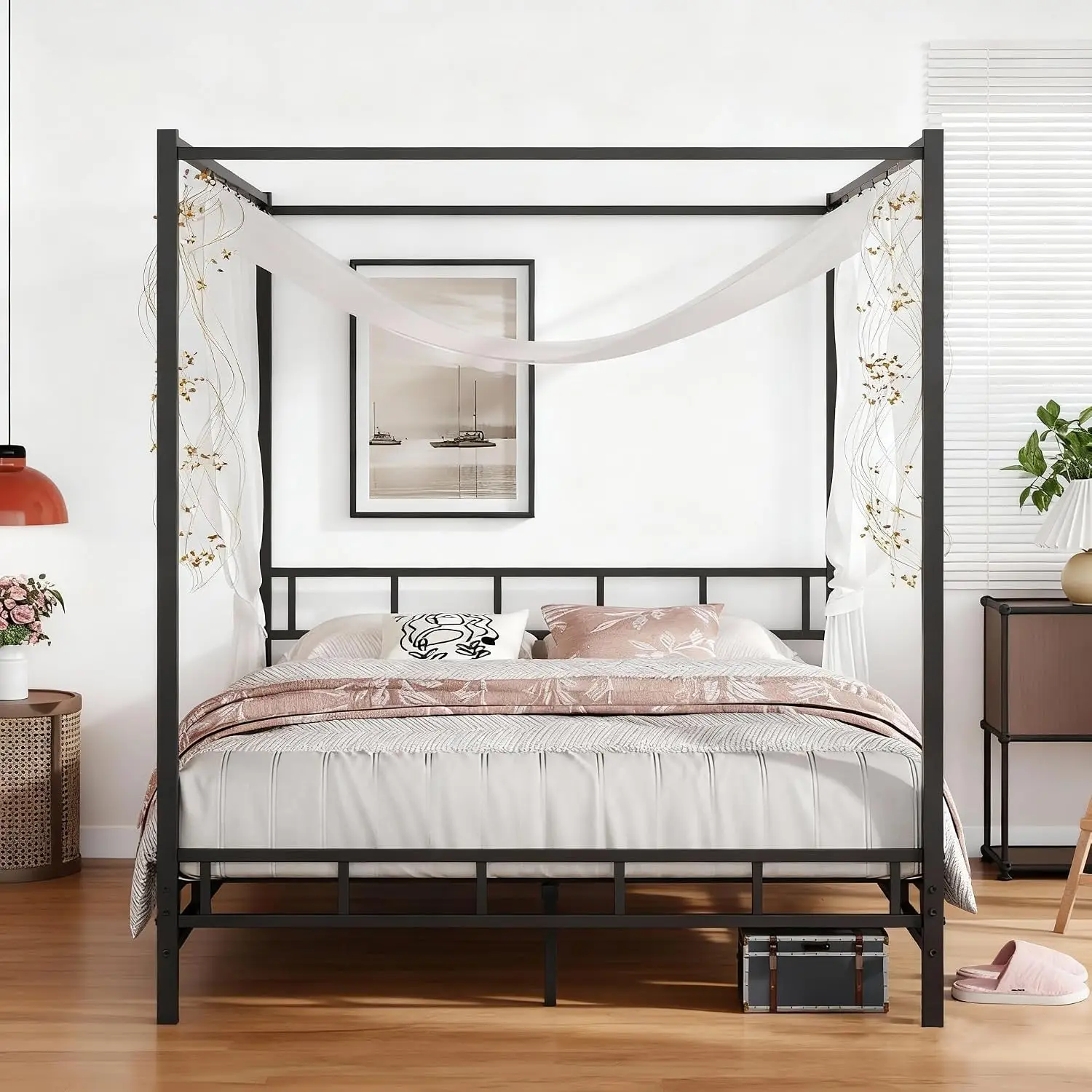 Rangka Tempat Tidur Kanopi Log - Canopy Bed Frame Metal Queen ulasan dan harga