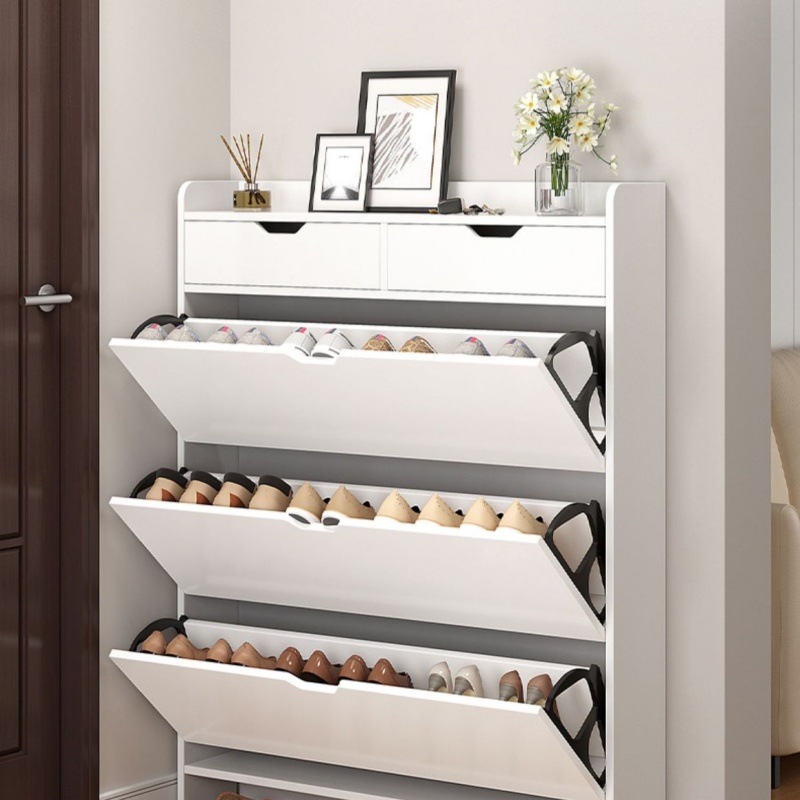 Lemari Sepatu Kayu 2 Tingkat d - Shoe Rack Cabinet Narrow Entryway ulasan dan harga