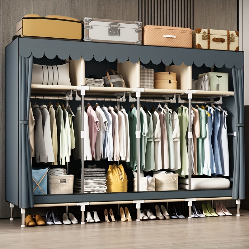 Lemari Pakaian Portabel Berbin - Wardrobe Closet Portable Fabric Cover ulasan dan harga