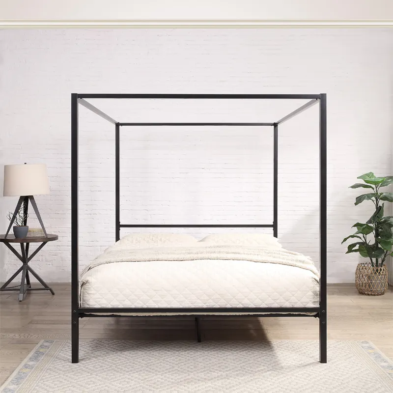 yh-Desain Modern Tempat Tidur  - Canopy Bed Frame Metal Queen ulasan dan harga