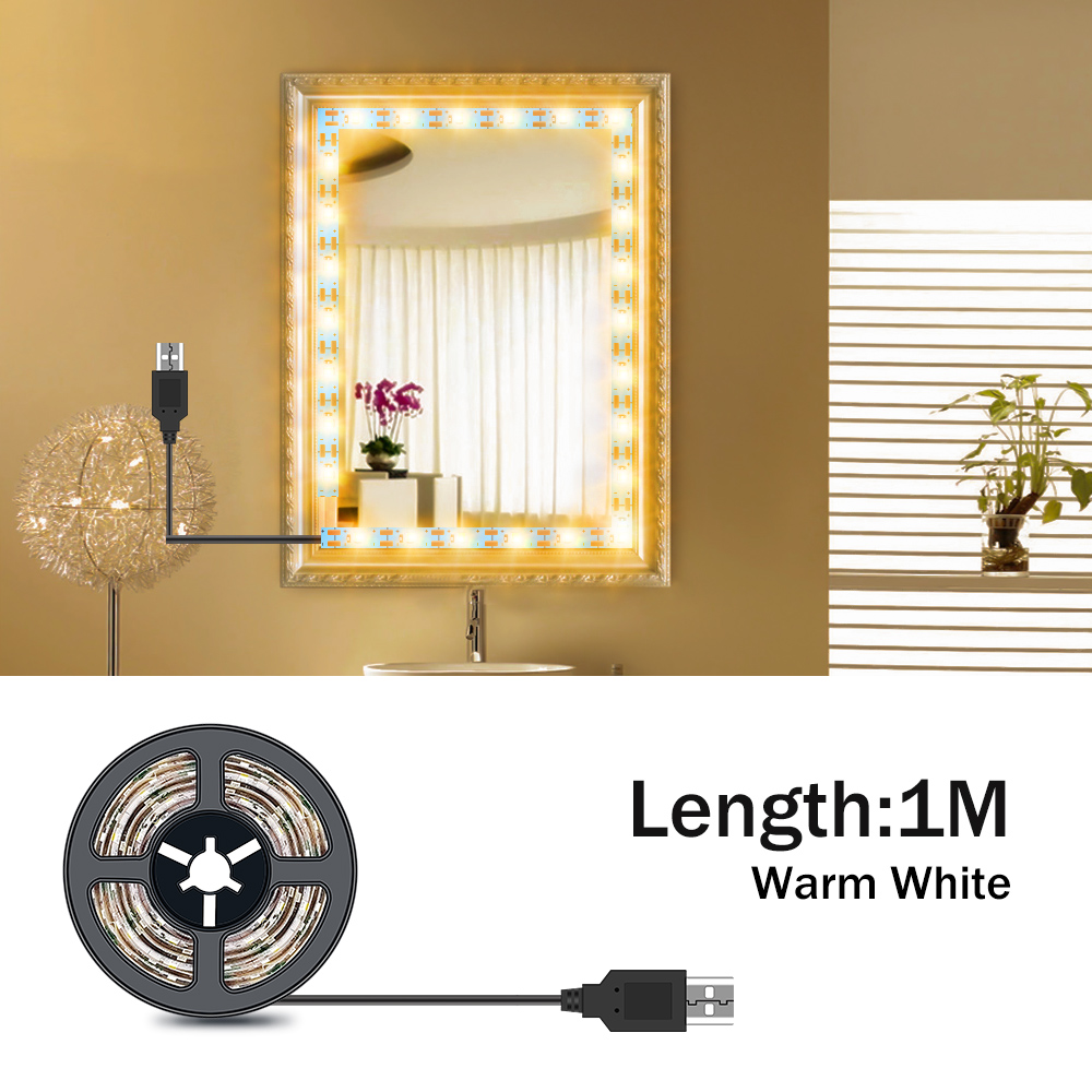 DC5V Strip lampu cermin rias L - Dressing Table Vanity With Lighted Mirror ulasan dan harga