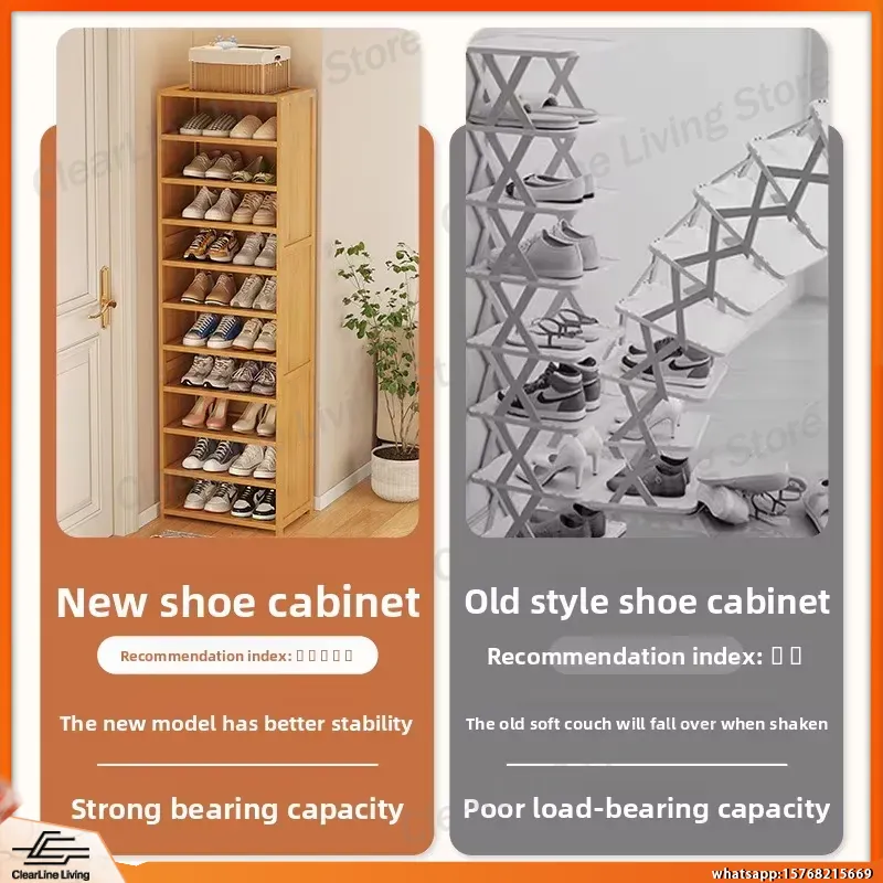 Rak Sepatu Multi-Layer Modern  - Shoe Rack Cabinet Narrow Entryway ulasan dan harga