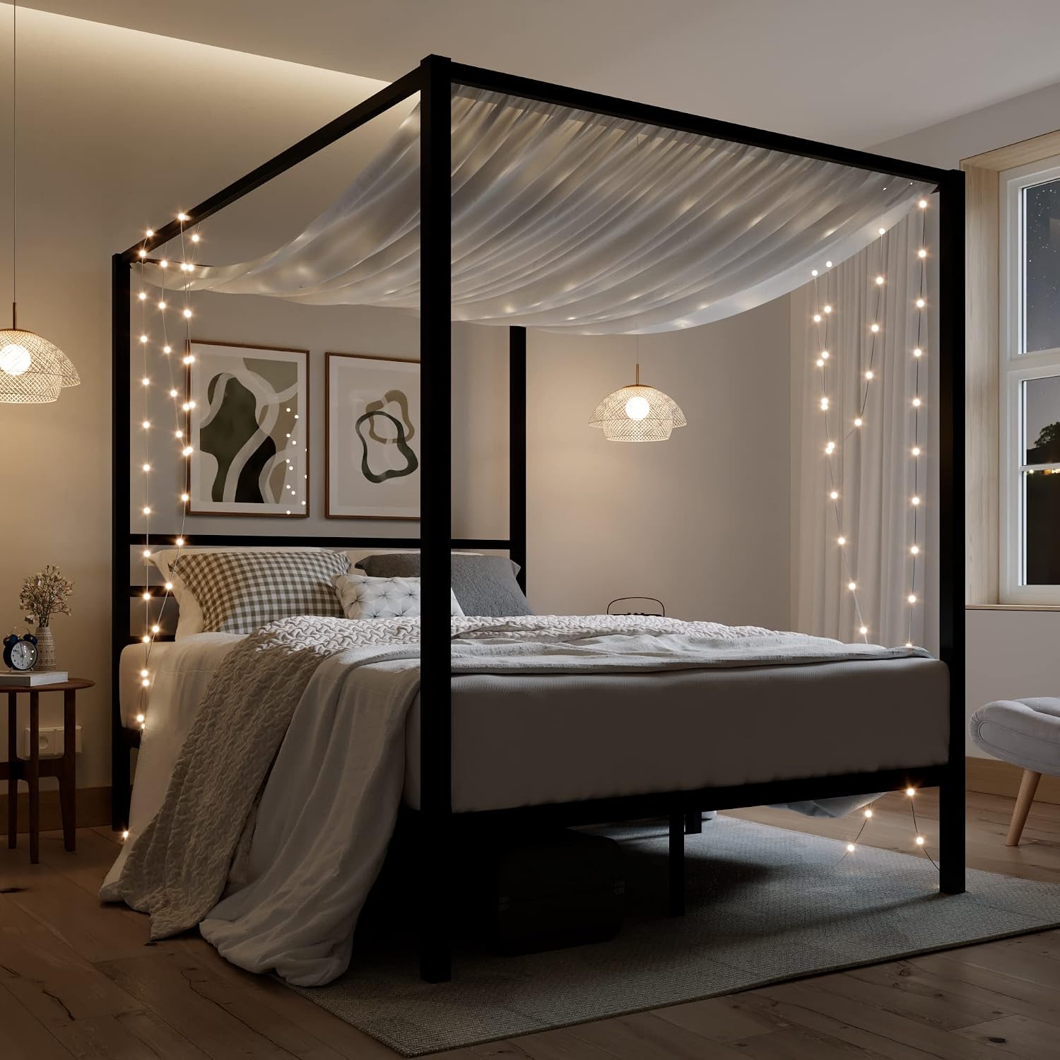 Rangka Tempat Tidur Kanopi Que - Canopy Bed Frame Metal Queen ulasan dan harga
