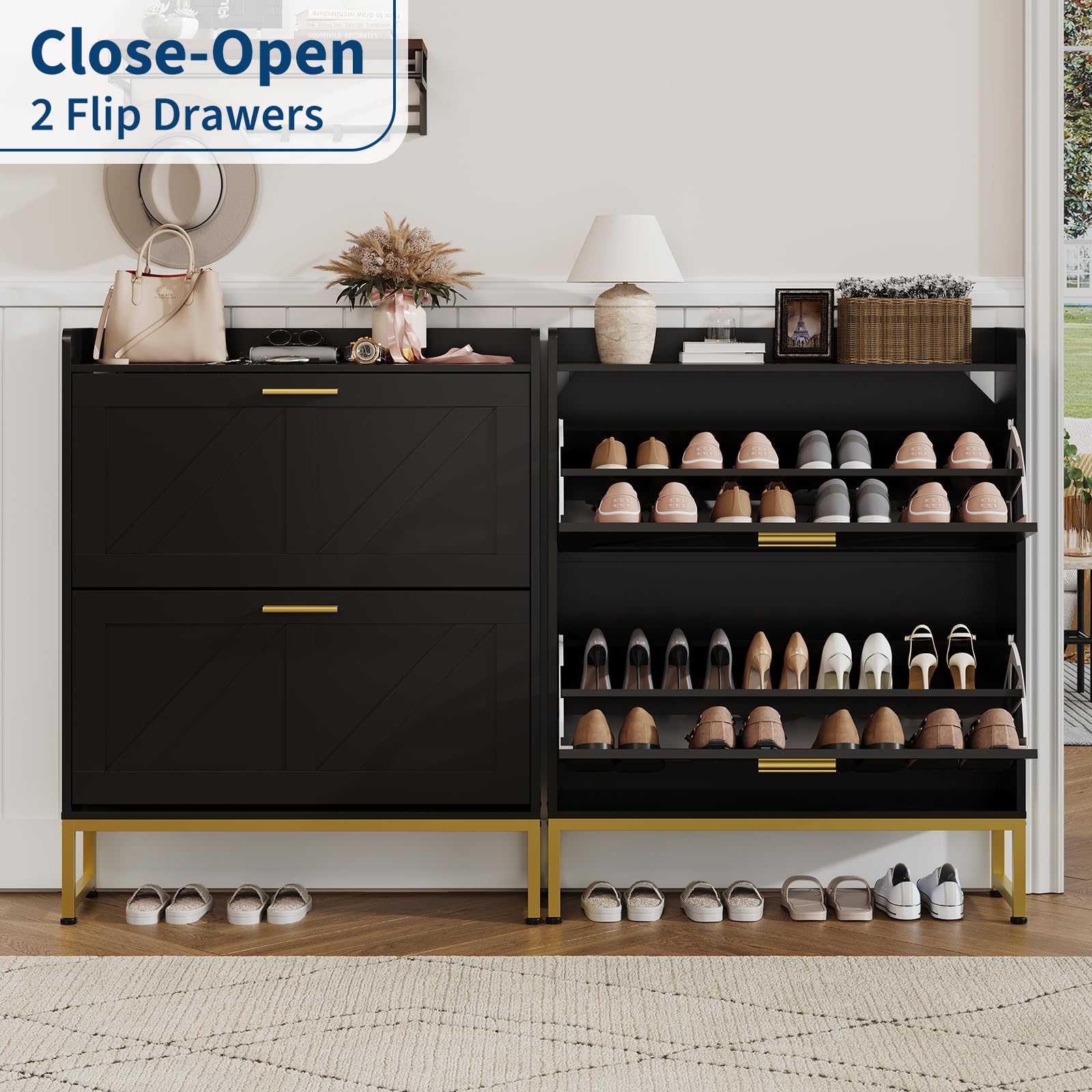 Lemari Sepatu Sempit untuk Pin - Shoe Rack Cabinet Narrow Entryway ulasan dan harga