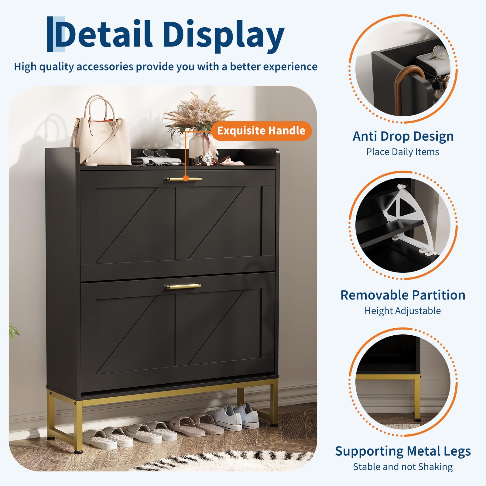 Lemari Sepatu Sempit untuk Pin - Shoe Rack Cabinet Narrow Entryway ulasan dan harga
