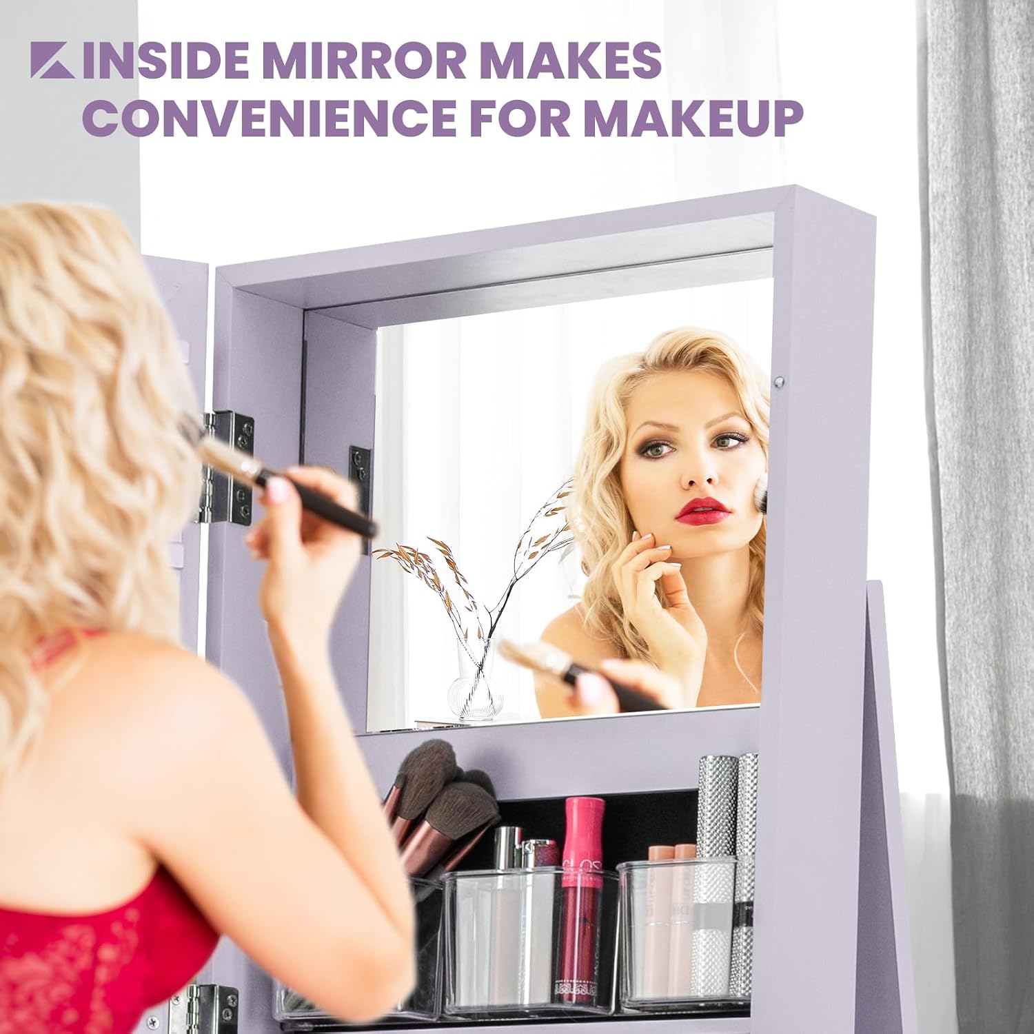 Lemari Perhiasan Putar 360 Der - Full Length Mirror Jewelry Armoire ulasan dan harga
