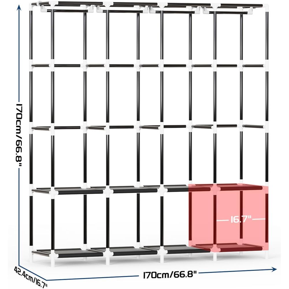 Organizer Pakaian dengan 4 Bat - Wardrobe Closet Portable Fabric Cover ulasan dan harga