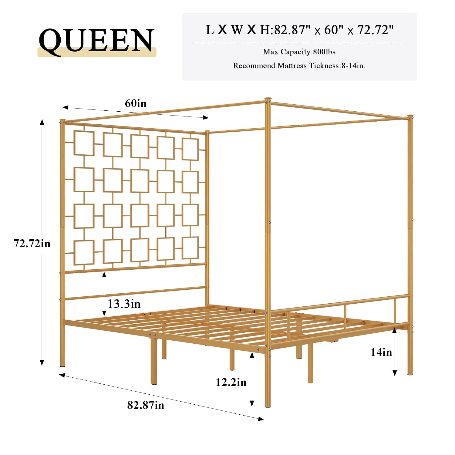Rangka Tempat Tidur Queen Cano - Canopy Bed Frame Metal Queen ulasan dan harga