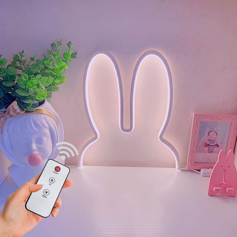 Lampu Dinding Kelinci Led Lucu - Floating Nightstand With Led Light ulasan dan harga