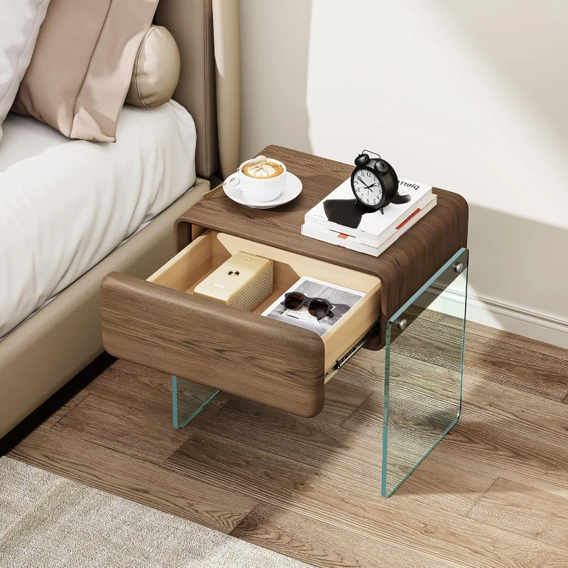 Meja Samping Tempat Tidur deng - Solid Wood Nightstand 2 Drawers ulasan dan harga