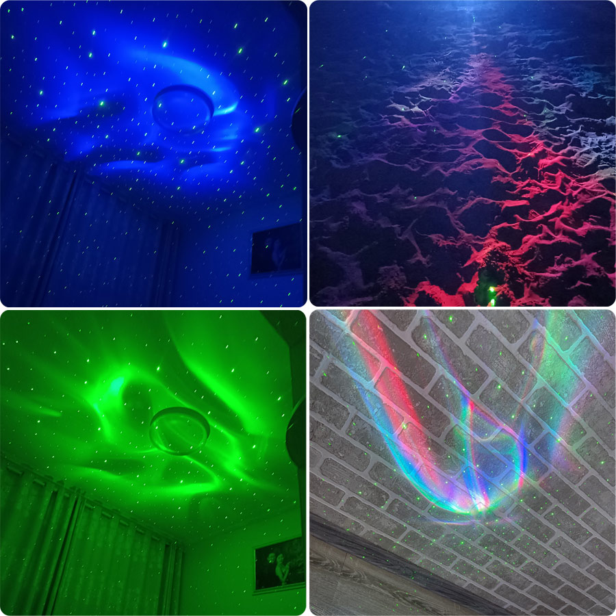 Proyektor Aurora Motif LED RGB - Floating Nightstand With Led Light ulasan dan harga