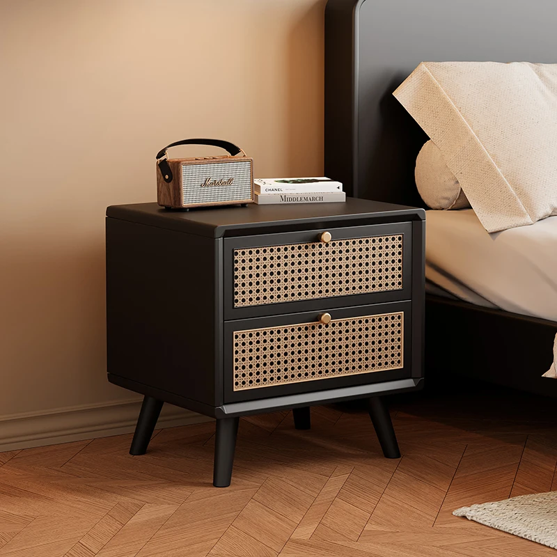 Meja Nakas Kayu Solid dengan L - Solid Wood Nightstand 2 Drawers ulasan dan harga