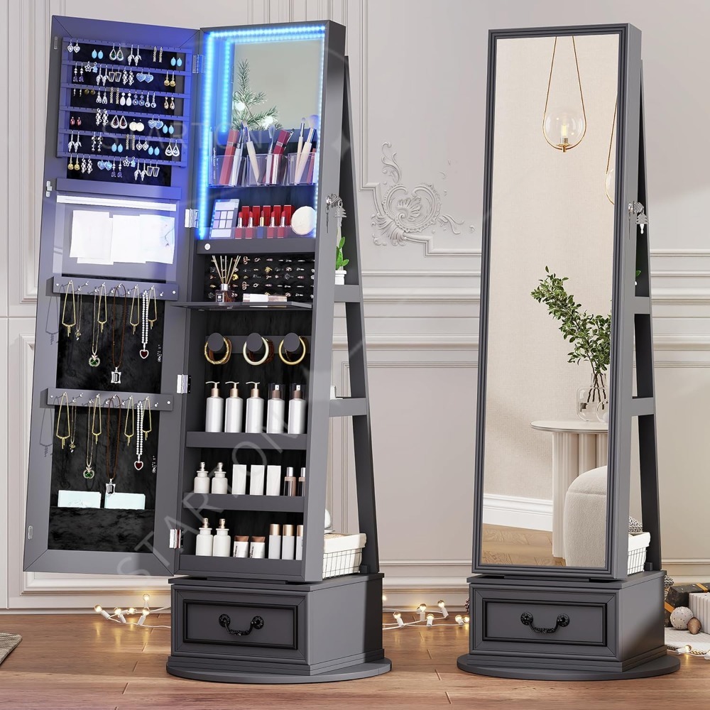 Lemari Perhiasan Cermin Berdir - Full Length Mirror Jewelry Armoire ulasan dan harga