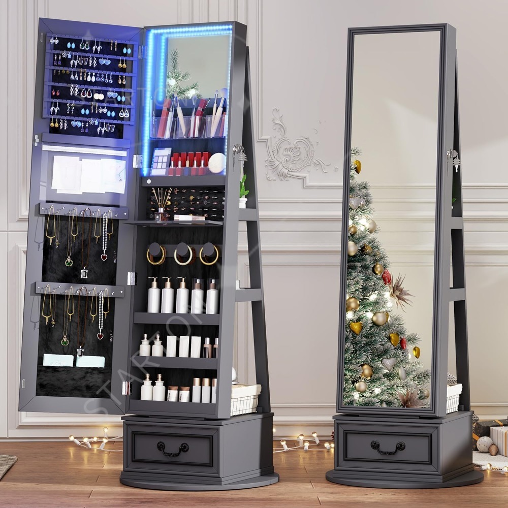 Lemari Perhiasan Cermin Berdir - Full Length Mirror Jewelry Armoire ulasan dan harga