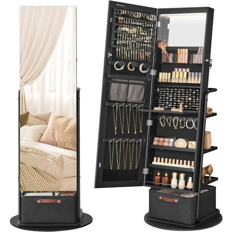 l 360 °   Lemari Perhiasan Cer - Full Length Mirror Jewelry Armoire ulasan dan harga