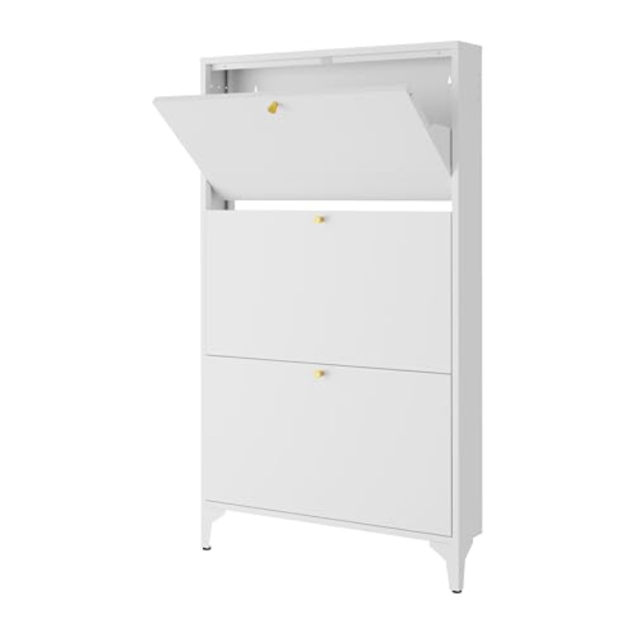 Lemari Sepatu Berdiri Bebas de - Shoe Rack Cabinet Narrow Entryway ulasan dan harga